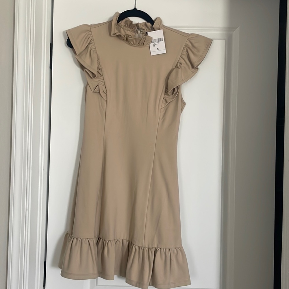 Tan dress, size small, never worn